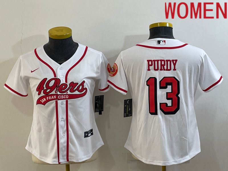 Women San Francisco 49ers #13 Purdy White Nike Co branded NFL Jerseys1->women nfl jersey->Women Jersey